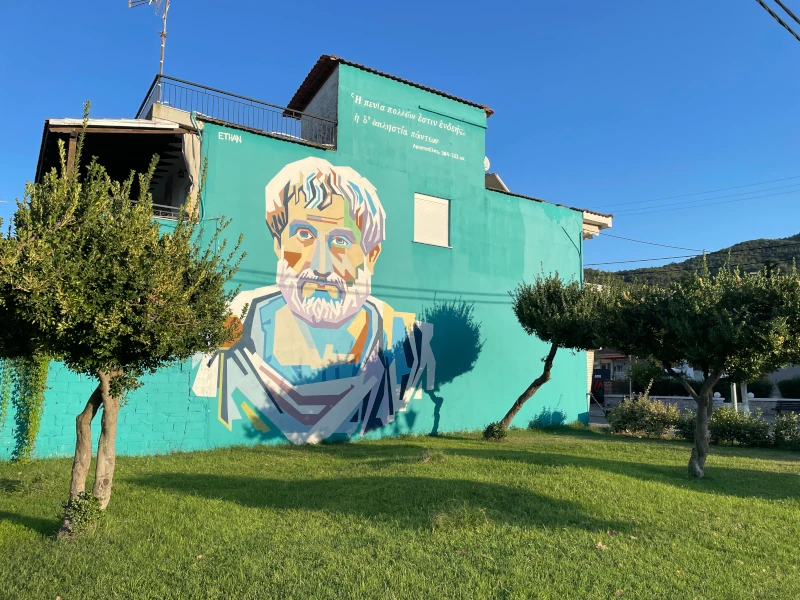 Aristoteles Graffiti-Artwork in Olympiada